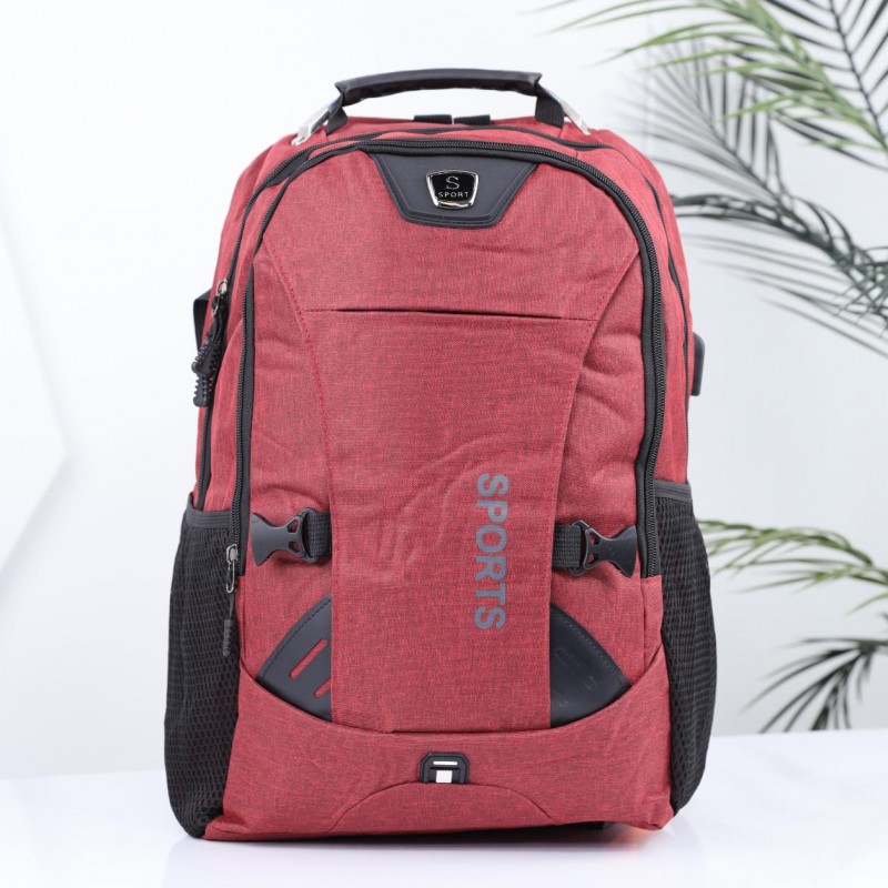 ⁦حقيبة مدرسية 18 انش لون خمري⁩ - الصورة ⁦1⁩