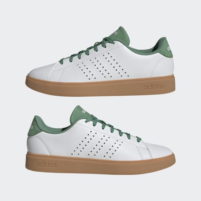 ⁦adidas Men's Advantage 2.0 Shoes - White- حذاء اديداس ادفانتج 2.0 للرجال لون أبيض وأخضر⁩ - الصورة ⁦10⁩