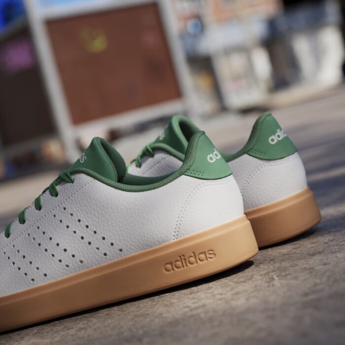 ⁦adidas Men's Advantage 2.0 Shoes - White- حذاء اديداس ادفانتج 2.0 للرجال لون أبيض وأخضر⁩ - الصورة ⁦28⁩