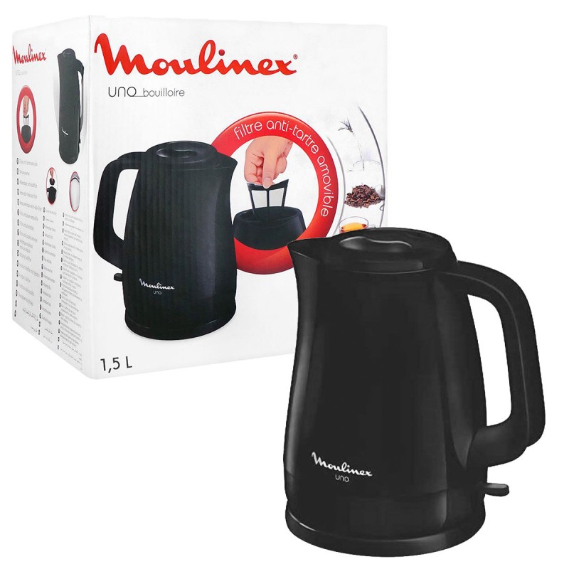 ⁦سخان بلاستيك من مولينكس حجم 1.5 لتر لون اسود⁩ - الصورة ⁦1⁩