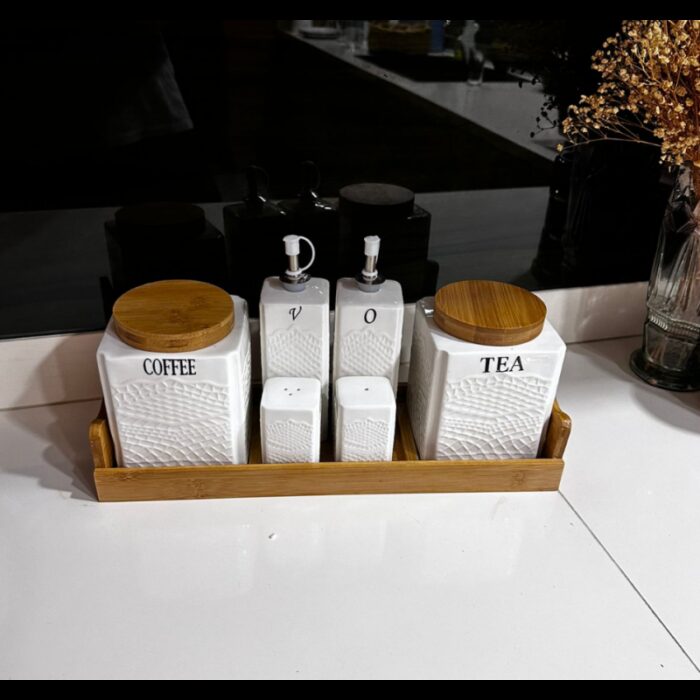 1033751782_67dc67427eb7c طقم منظمات للشاي والقهوة والسكريات لون أبيض - الصورة 1