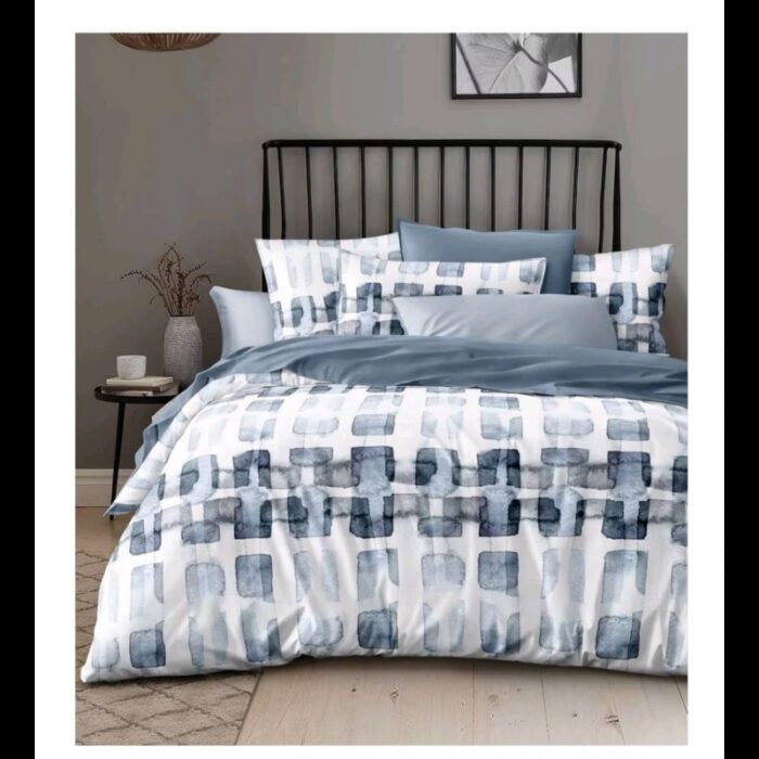 ⁦طقم سرير مكون من 4 قطع لون أزرق⁩ - الصورة ⁦4⁩