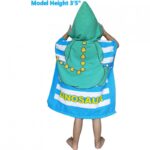 ⁦منشفة حمام للأطفال مع غطاء للرأس حجم كبير لون أخضر وأزرق⁩ - الصورة ⁦3⁩