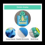 ⁦منشفة حمام للأطفال مع غطاء للرأس حجم كبير لون أخضر وأزرق⁩ - الصورة ⁦5⁩