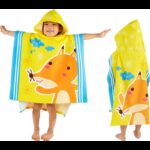 منشفة حمام للأطفال مع غطاء للرأس لون أصفر