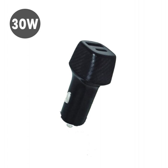 1033751797_67dc678031771 شاحن سيارة لون اسود 30Wمدخلين ( USB/type c) - الصورة 1