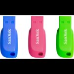 ⁦طقم فلاشات 3 قطع من سان ديسك SanDisk بثلاث ألوان سعة 32 جيجا⁩ - الصورة ⁦2⁩