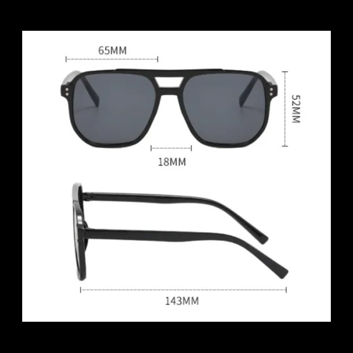 ⁦نظارة مربعة نقطتين أسود⁩ - الصورة ⁦2⁩