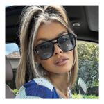 ⁦نظارة مربعة نقطتين أسود⁩ - الصورة ⁦3⁩