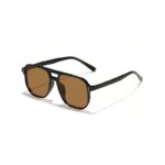 نظارة مربعة نقطتين بني