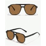 ⁦نظارة مربعة نقطتين بني⁩ - الصورة ⁦2⁩