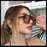 ⁦نظارة مربعة نقطتين بني⁩ - الصورة ⁦6⁩