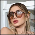 ⁦نظارة مربعة نقطتين بني⁩ - الصورة ⁦7⁩