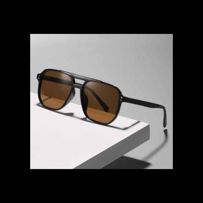 ⁦نظارة مربعة نقطتين بني⁩ - الصورة ⁦8⁩