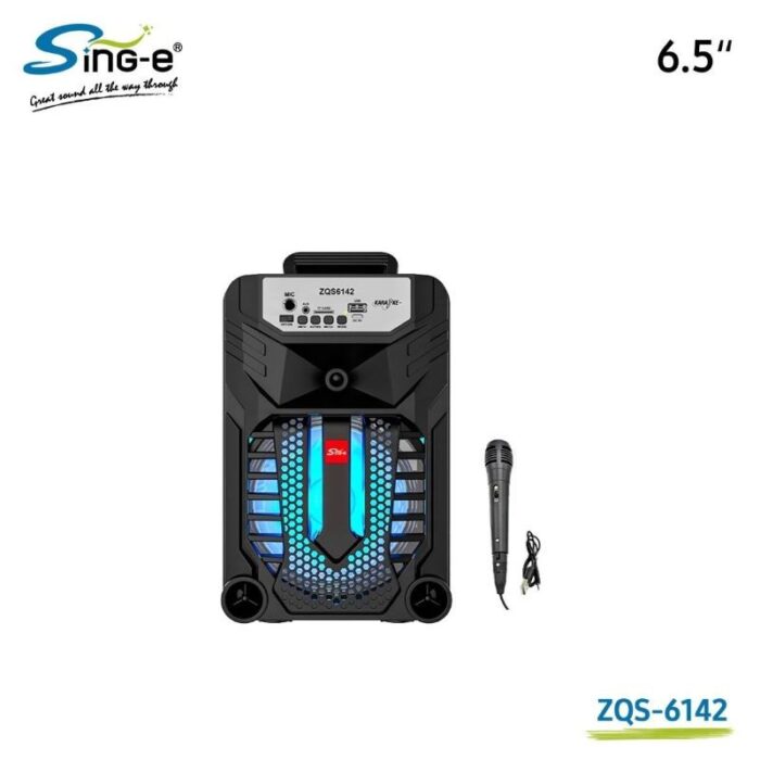 ⁦سماعة سبيكر ZQS-6142 كاريوكي للوسائط المتعددة، مقاس 6.5 انش مزود بميكروفون⁩ - الصورة ⁦2⁩