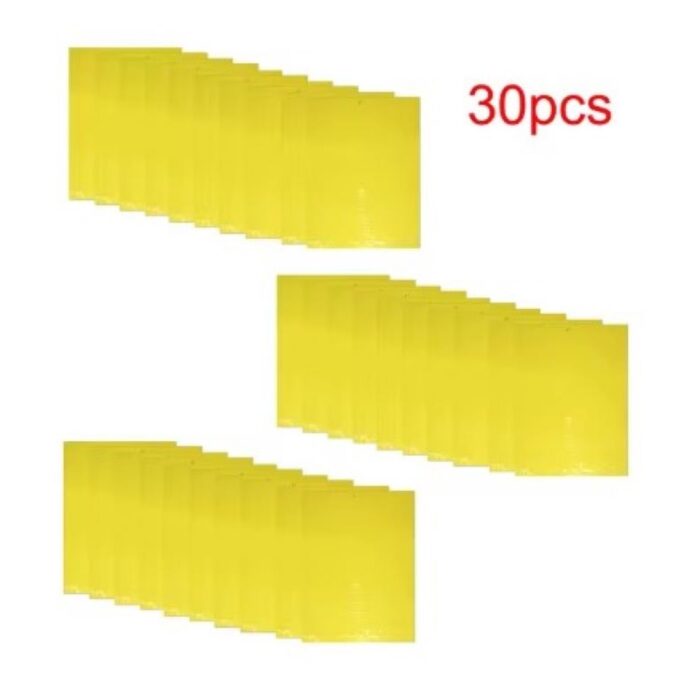 1033751895_67dc681c649af مصيدة لزجة (على كلا الوجهين) للحشرات والآفات الطائرة مثل البق والناموس - بكج 30 قطعة لون أصفر - الصورة 1