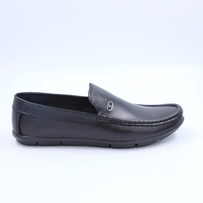 ⁦حذاء جلد طبيعي للرجال لون أسود⁩ - الصورة ⁦2⁩