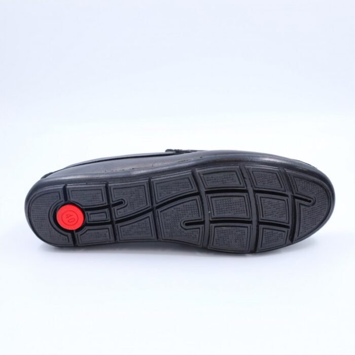 ⁦حذاء جلد طبيعي للرجال لون أسود⁩ - الصورة ⁦7⁩