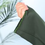 ⁦عباية مفتوحة بتصميم شيفون من الأسفل لون زيتي⁩ - الصورة ⁦10⁩