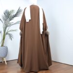 ⁦عباية مفتوحة بتصميم خرز من الأمام لون بني⁩ - الصورة ⁦14⁩