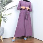 ⁦فستان بأزرار من الأعلى لون بنفسجي⁩ - الصورة ⁦2⁩