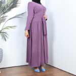 ⁦فستان بأزرار من الأعلى لون بنفسجي⁩ - الصورة ⁦3⁩