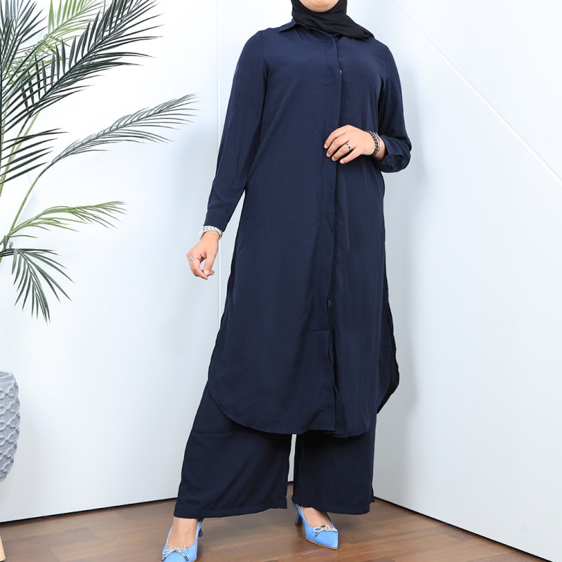 ⁦طقم شرعي قميص وبنطال طويل لون كحلي⁩ - الصورة ⁦1⁩