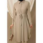 ⁦طقم شرعي قطعتين قميص وبنطال لون بيج⁩ - الصورة ⁦3⁩