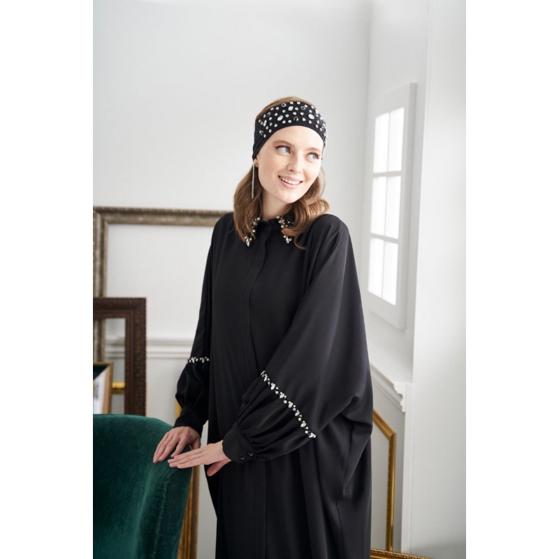 ⁦عباية للنساء مع سحاب لون أسود⁩ - الصورة ⁦1⁩