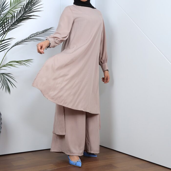 ⁦طقم شرعي قطعتين لون بيج⁩ - الصورة ⁦4⁩