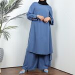 ⁦طقم شرعي قطعتين لون أزرق فاتح⁩ - الصورة ⁦4⁩