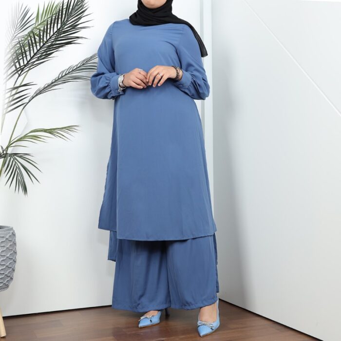 ⁦طقم شرعي قطعتين لون أزرق فاتح⁩ - الصورة ⁦7⁩