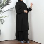 ⁦طقم شرعي قطعتين لون أسود⁩ - الصورة ⁦2⁩