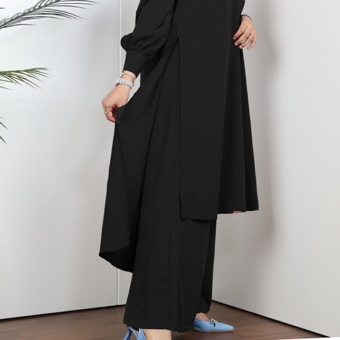 ⁦طقم شرعي قطعتين لون أسود⁩ - الصورة ⁦6⁩