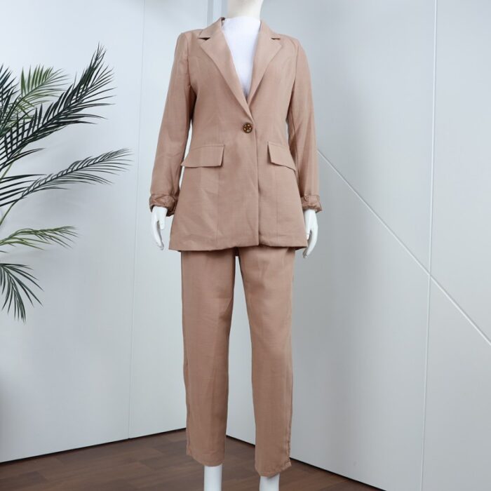 ⁦طقم رسمي قطعتين لون بيج⁩ - الصورة ⁦8⁩