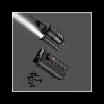 مكنسة كهربائية 5 في 1 من مضخة هواء وضوء فلاش مع شاشة رقمية - اسود