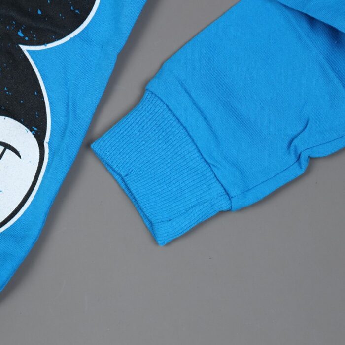 ⁦طقم (بلوزة كم بطاقية مع بنطلون) بتصميم رسوم ميكي ماوس للأطفال لون أزرق وأسود⁩ - الصورة ⁦5⁩