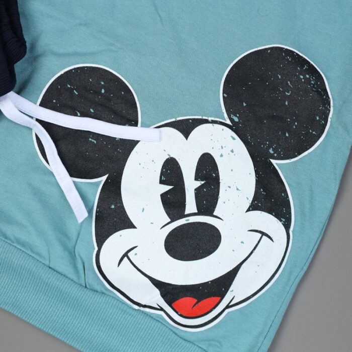 1033752128_67dc6a146e322 طقم (بلوزة كم بطاقية مع بنطلون) بتصميم رسوم ميكي ماوس للأطفال لون أخضر وأسود - الصورة 1