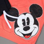 ⁦طقم (بلوزة كم بطاقية مع بنطلون) بتصميم رسوم ميكي ماوس للأطفال لون زهري وأسود⁩ - الصورة ⁦2⁩
