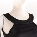 ⁦فستان قصير مخطط بالعرض لون أسود⁩ - الصورة ⁦6⁩