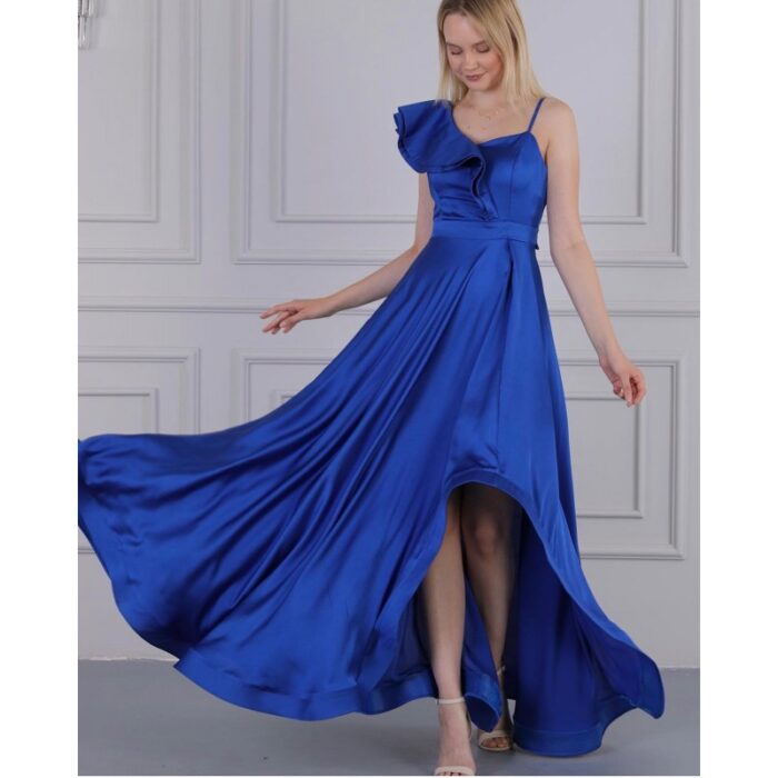 ⁦فستان طويل لون نيلي⁩ - الصورة ⁦2⁩