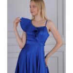 ⁦فستان طويل لون نيلي⁩ - الصورة ⁦4⁩