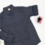 ⁦قميص قبة منقط للأطفال لون كحلي⁩ - الصورة ⁦4⁩