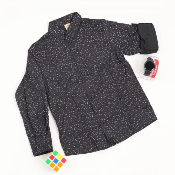 ⁦قميص قبة منقط للأطفال لون اسود⁩ - الصورة ⁦5⁩