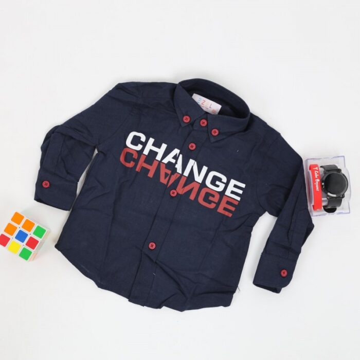 ⁦قميص بتصميم قبة وطباعة للأطفال لون كحلي⁩ - الصورة ⁦3⁩