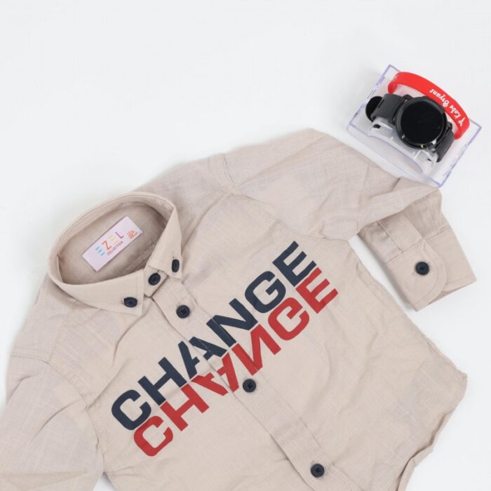 1033752175_67dc6aa2c2ffa قميص بتصميم قبة وطباعة للأطفال لون بيج - الصورة 1