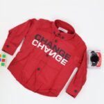 ⁦قميص بتصميم قبة وطباعة للأطفال لون خمري⁩ - الصورة ⁦3⁩