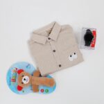 قميص قبة بيبي للأطفال مخطط بيج