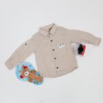 ⁦قميص قبة بيبي للأطفال مخطط بيج⁩ - الصورة ⁦2⁩