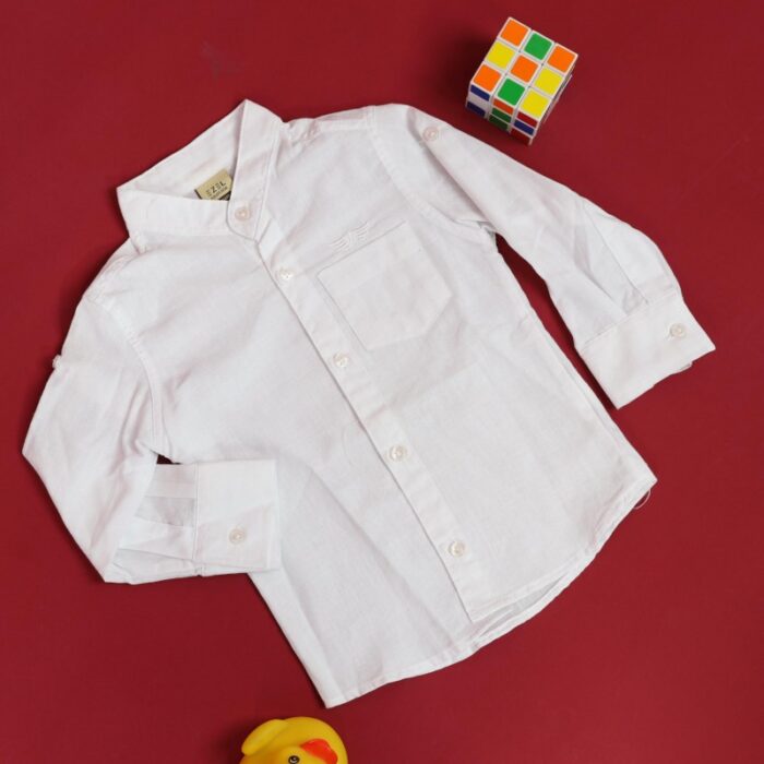 ⁦قميص بدون قبه للأطفال لون ابيض⁩ - الصورة ⁦3⁩